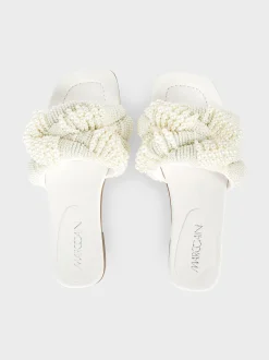 Marc Cain Schuhe-PANTOLETTEN MIT PERLEN white