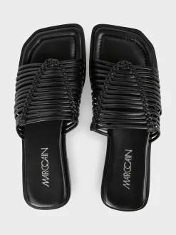 Marc Cain Schuhe-PANTOLETTEN MIT SCHMALEN RIEMCHEN black