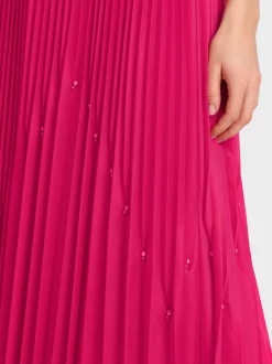 Marc Cain Röcke-PLISSEEROCK MIT PERLEN deep fuchsia