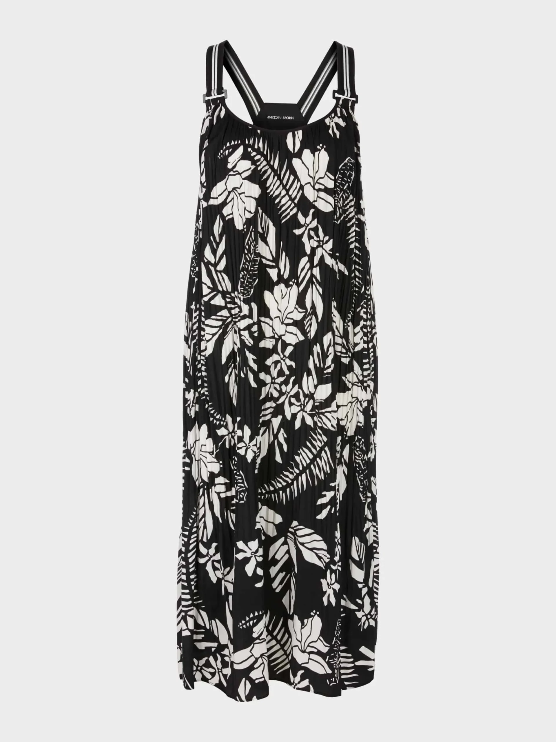 Marc Cain Kleider-PLISSIERTES KLEID MIT SCHMALEN TRÄGERN black and white