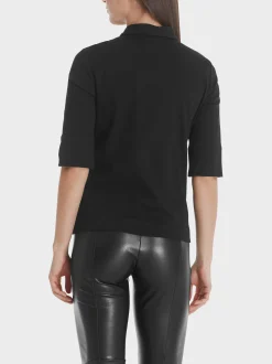 Marc Cain Shirts & Tops-POLOSHIRT AUS BAUMWOLLE black