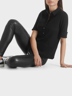 Marc Cain Shirts & Tops-POLOSHIRT AUS BAUMWOLLE black