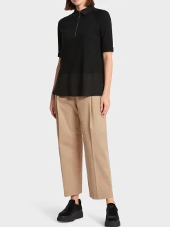 Marc Cain Shirts & Tops-POLOSHIRT IN A-LINIE black
