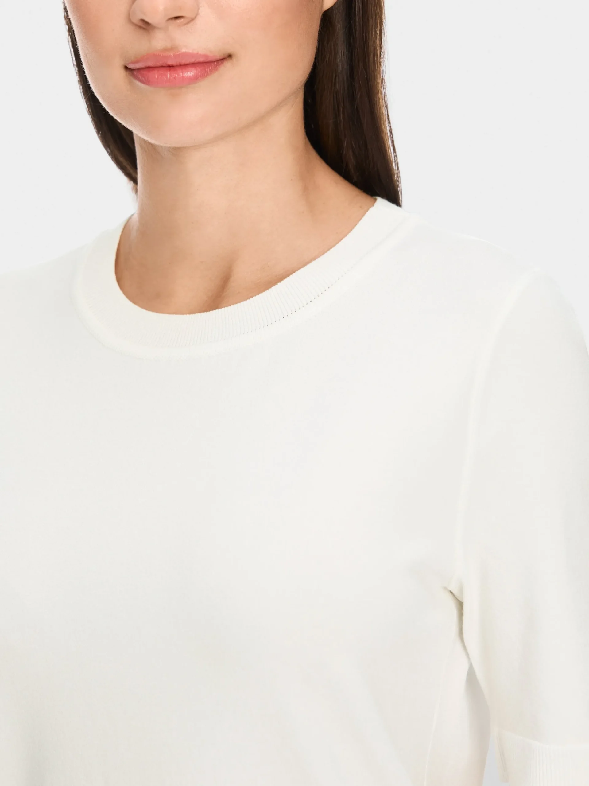 Marc Cain Strick-PULLOVER "RETHINK TOGETHER" off-white