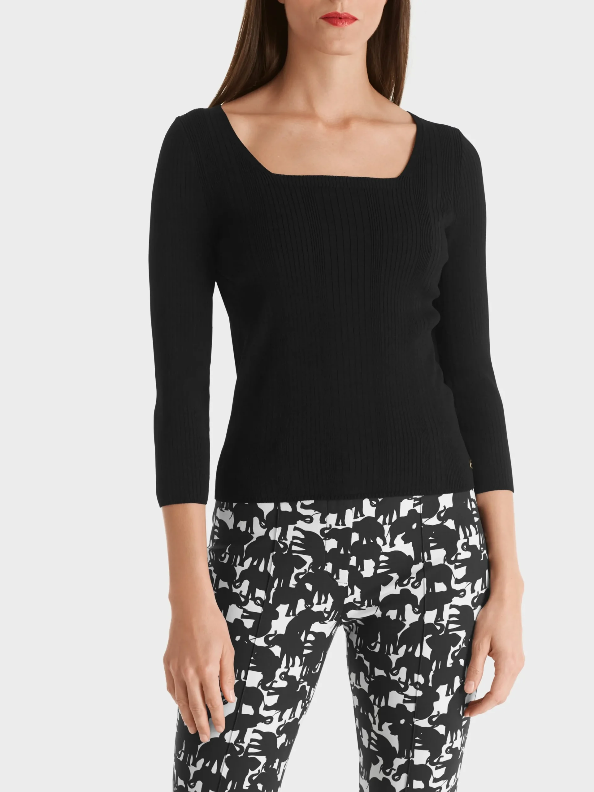 Marc Cain Pullover & Sweatshirts|Strick-PULLOVER "RETHINK TOGETHER" black