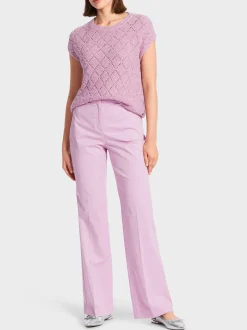 Marc Cain Pullover & Sweatshirts|Strick-RAUTEN-PULLUNDER KNITTED IN GERMANY pink lavender