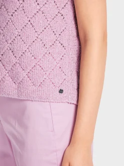 Marc Cain Pullover & Sweatshirts|Strick-RAUTEN-PULLUNDER KNITTED IN GERMANY pink lavender