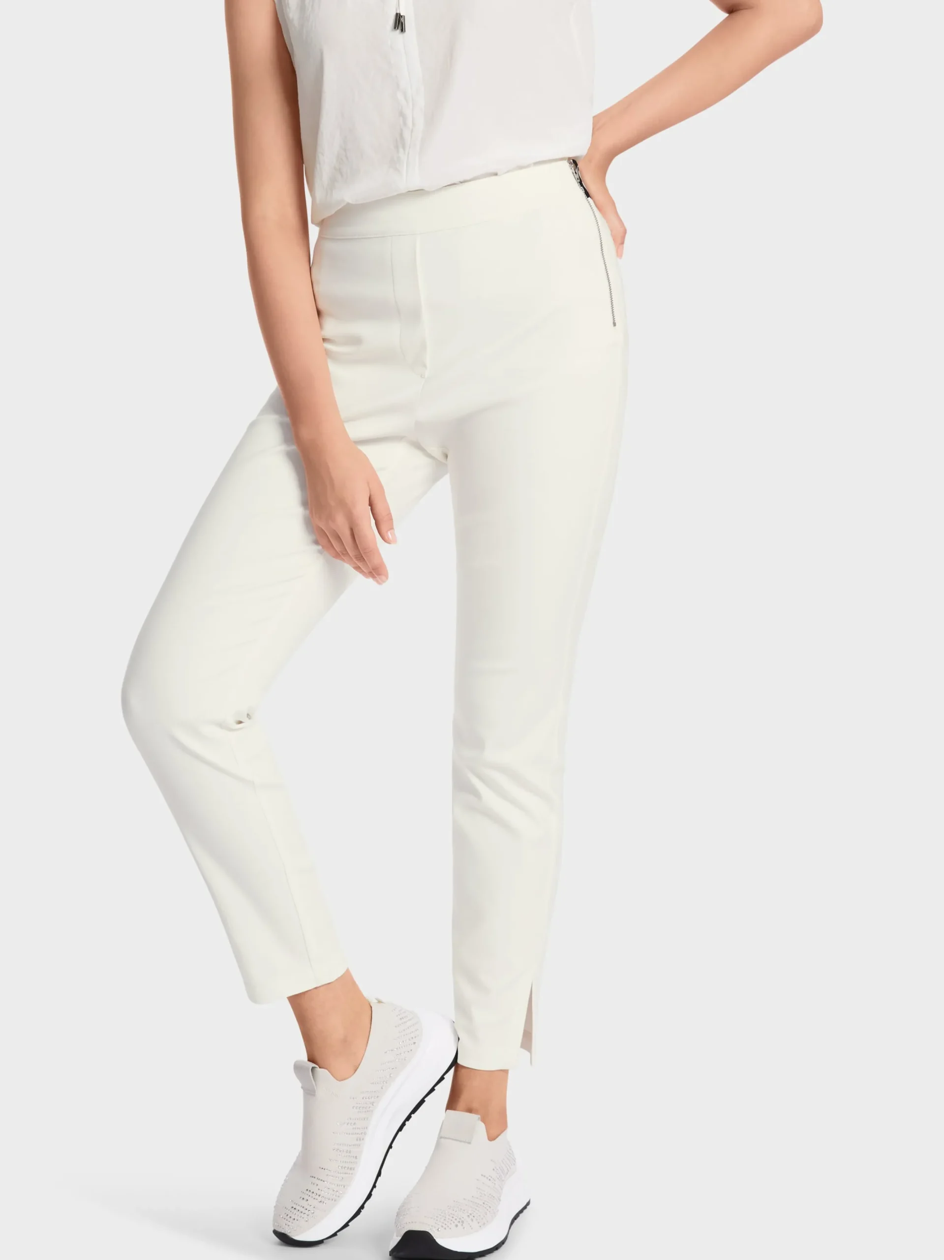 Marc Cain Hosen-"RETHINK TOGETHER" HOSE SLIVEN off-white