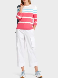 Marc Cain Pullover & Sweatshirts|Strick-"RETHINK TOGETHER"-SWEATER light neon red