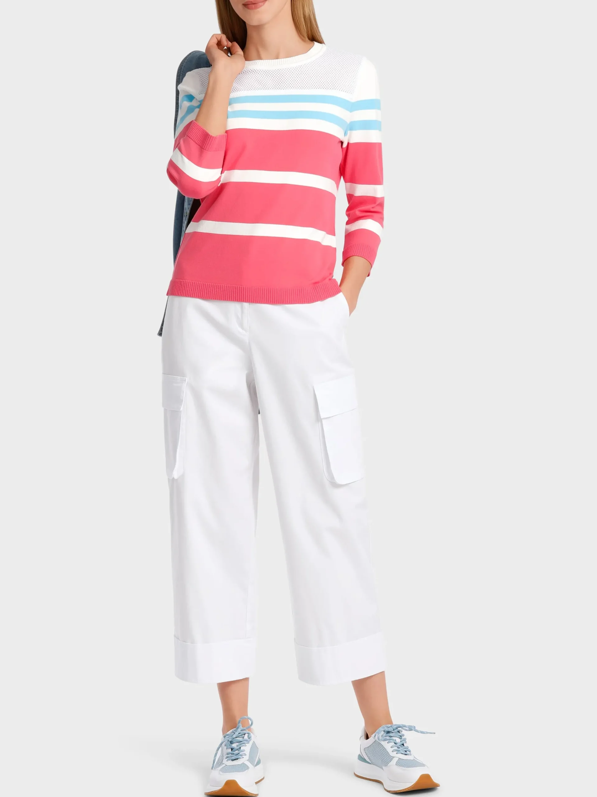 Marc Cain Pullover & Sweatshirts|Strick-"RETHINK TOGETHER"-SWEATER light neon red