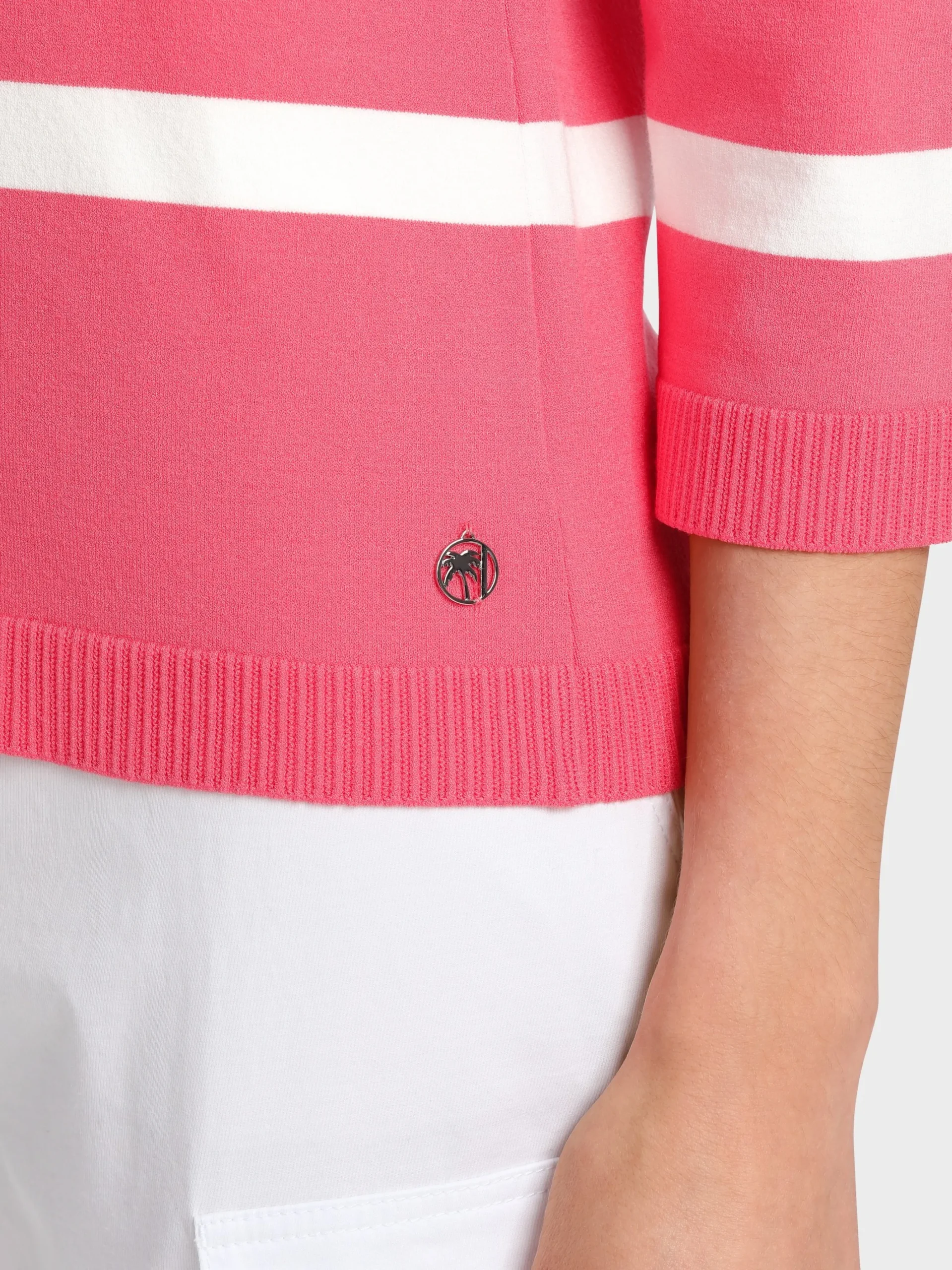 Marc Cain Pullover & Sweatshirts|Strick-"RETHINK TOGETHER"-SWEATER light neon red