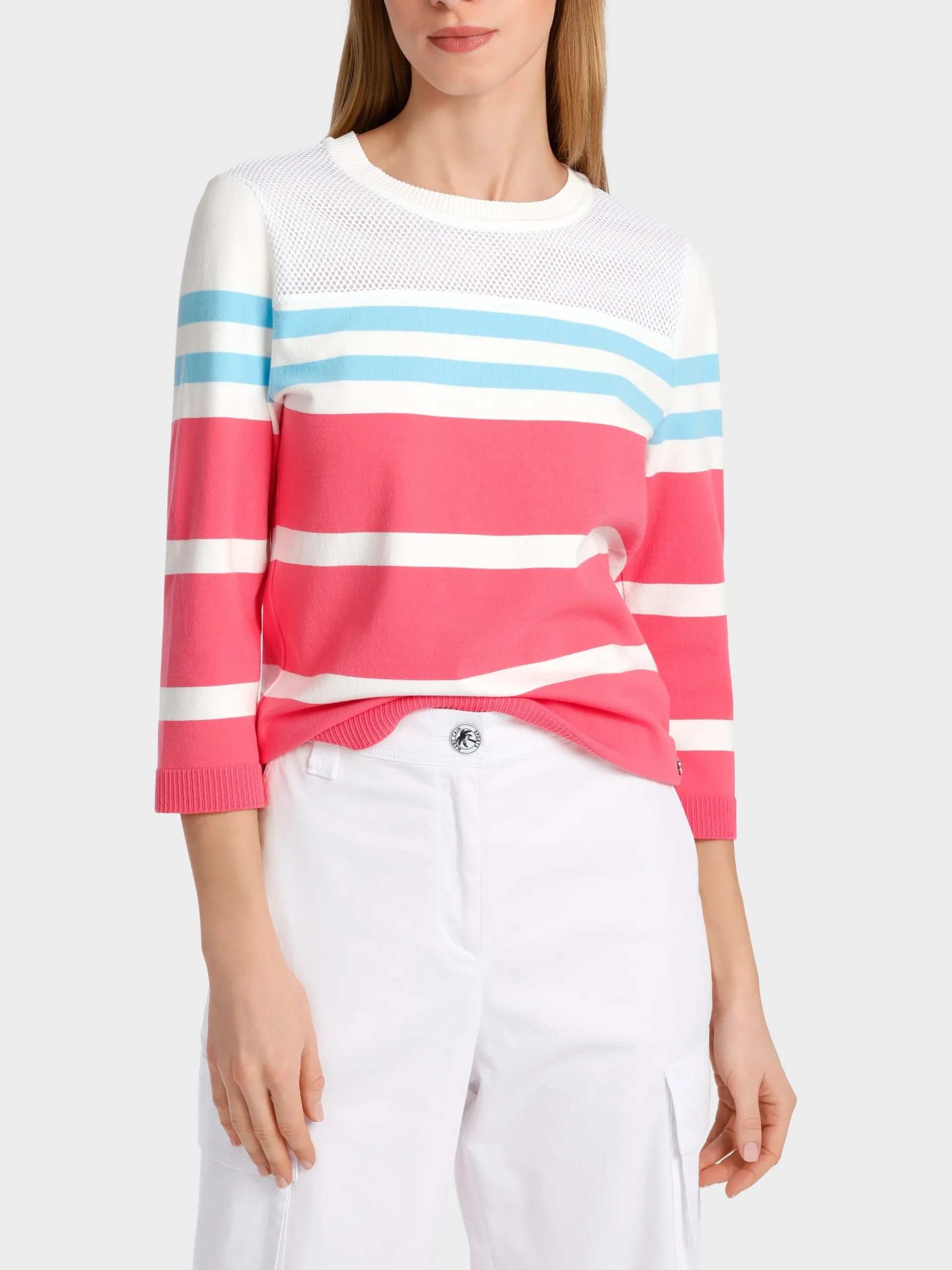 Marc Cain Pullover & Sweatshirts|Strick-"RETHINK TOGETHER"-SWEATER light neon red