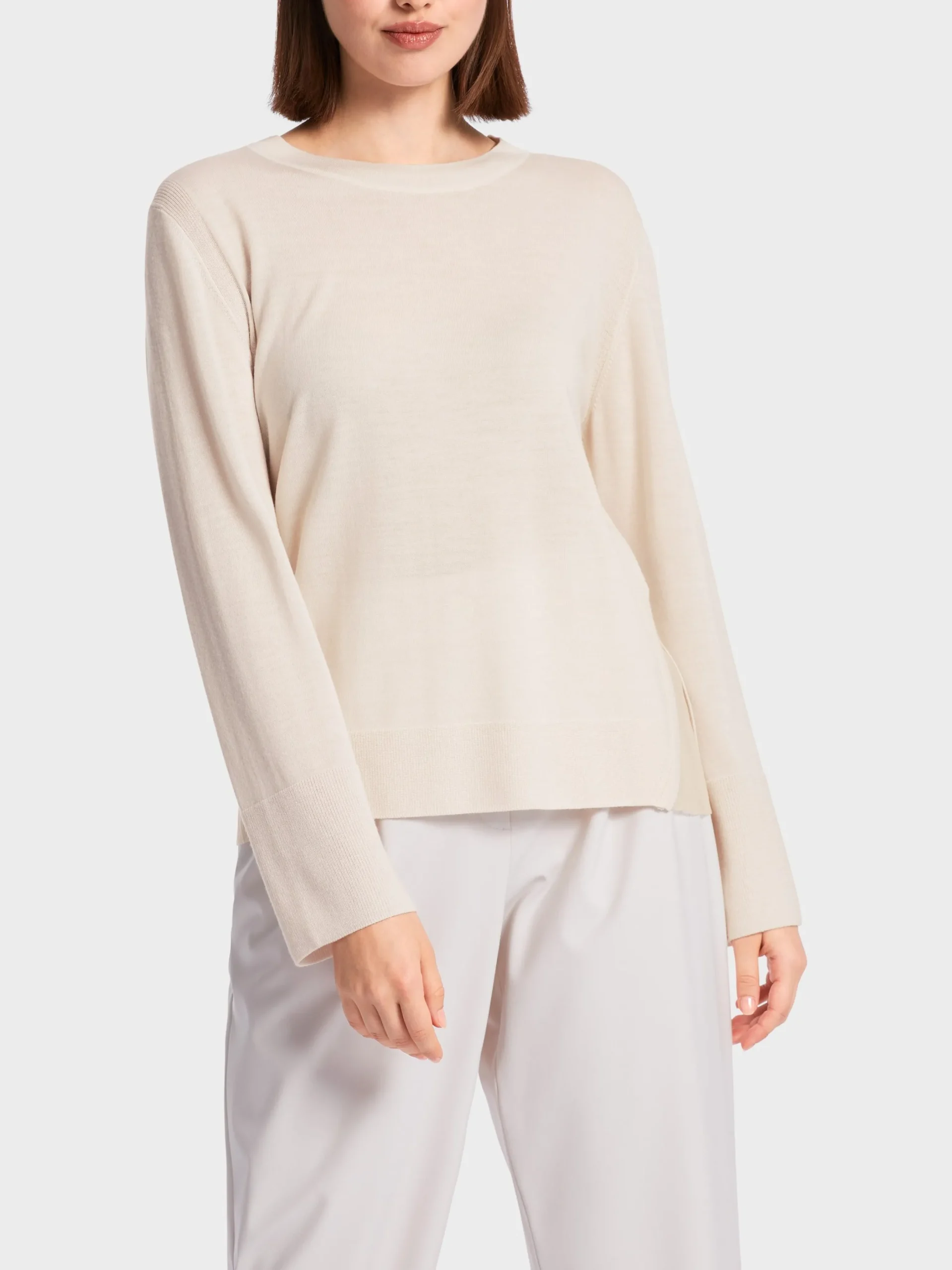 Marc Cain Pullover & Sweatshirts|Strick-RIPPSTRICK-PULLOVER "RETHINK TOGETHER" smoke