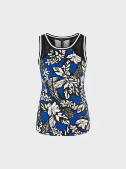 Marc Cain Shirts & Tops-ÄRMELLOSES TOP MIT FLORALEM PRINT bright royal blue