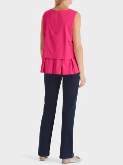 Marc Cain Shirts & Tops-ÄRMELLOSES TOP MIT GEFÄLTELTEM SCHÖßCHEN super pink