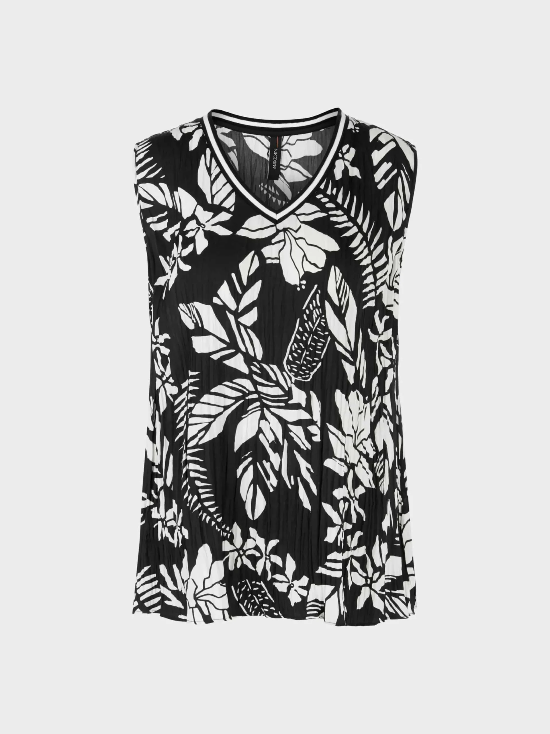 Marc Cain Shirts & Tops-ÄRMELLOSES TOP MIT PLISSEE black and white