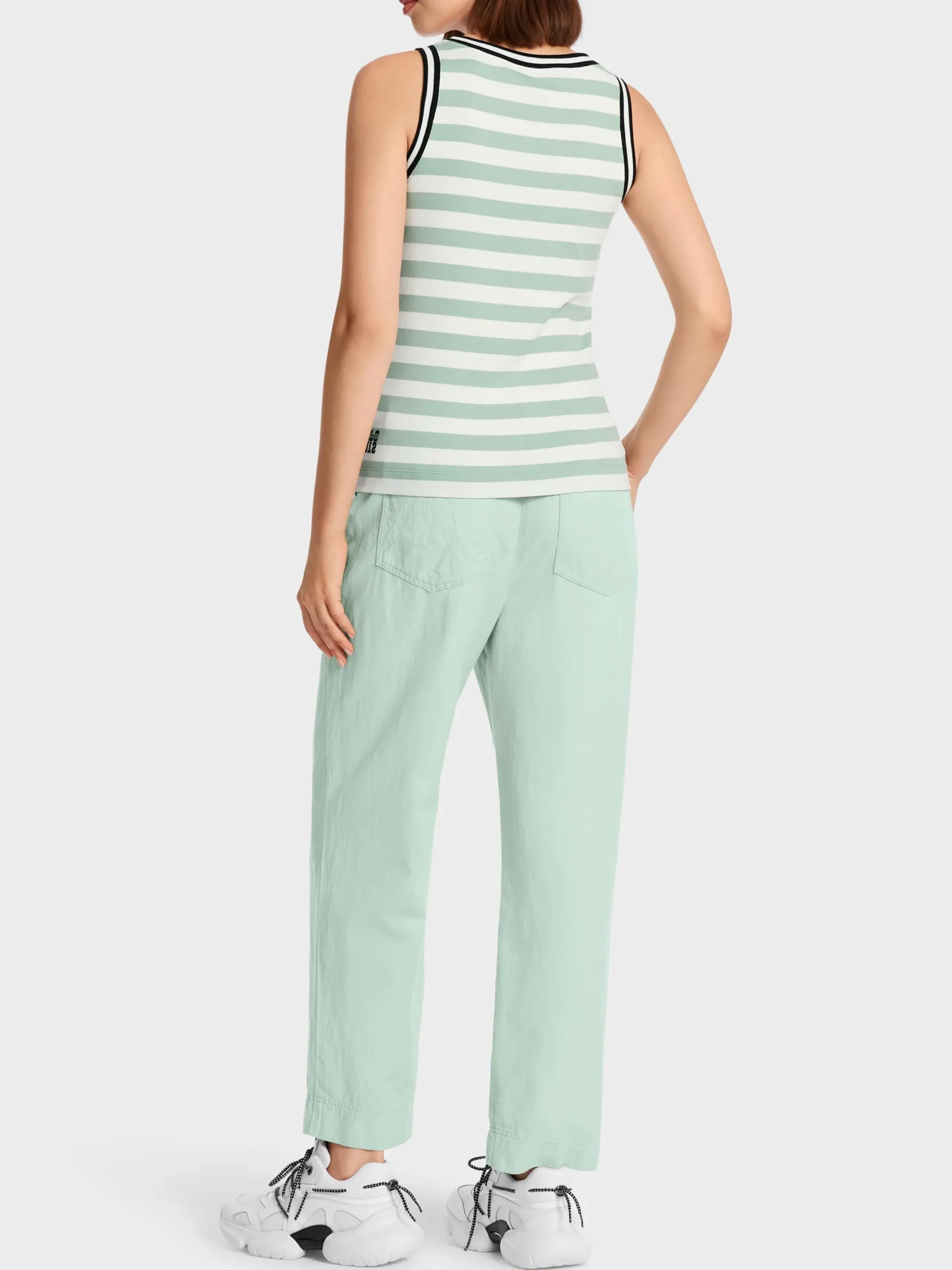 Marc Cain Shirts & Tops-ÄRMELLOSES TOP MIT STREIFEN & OVERPRINT soft sage