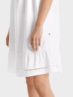 Marc Cain Kleider-ROMANTISCHES RAGLANKLEID MIT STUFE white