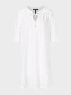 Marc Cain Kleider-ROMANTISCHES RAGLANKLEID MIT STUFE white