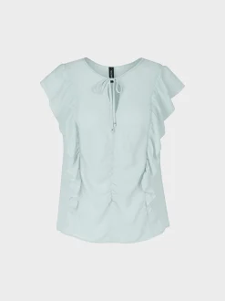 Marc Cain Shirts & Tops-RÜSCHENTOP AUS RECYCELTEM POLYESTER smoky ice new