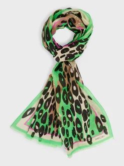Marc Cain Accessoires-SCHAL MIT INTENSIVER FARBGEBUNG new neon green