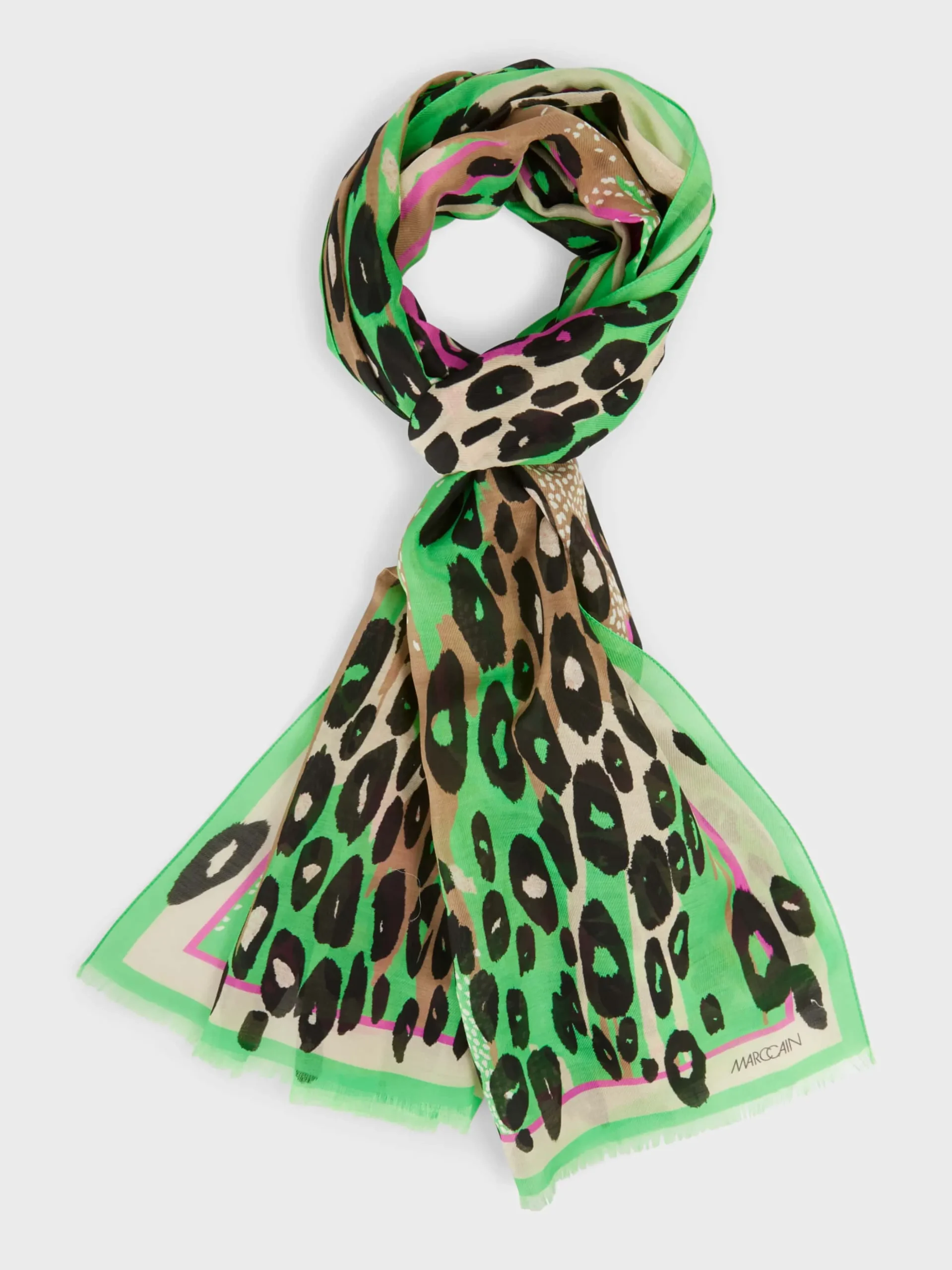 Marc Cain Accessoires-SCHAL MIT INTENSIVER FARBGEBUNG new neon green