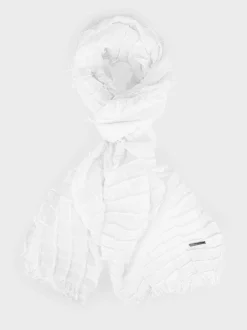 Marc Cain Accessoires-SCHAL MIT PLISSEEMUSTER white