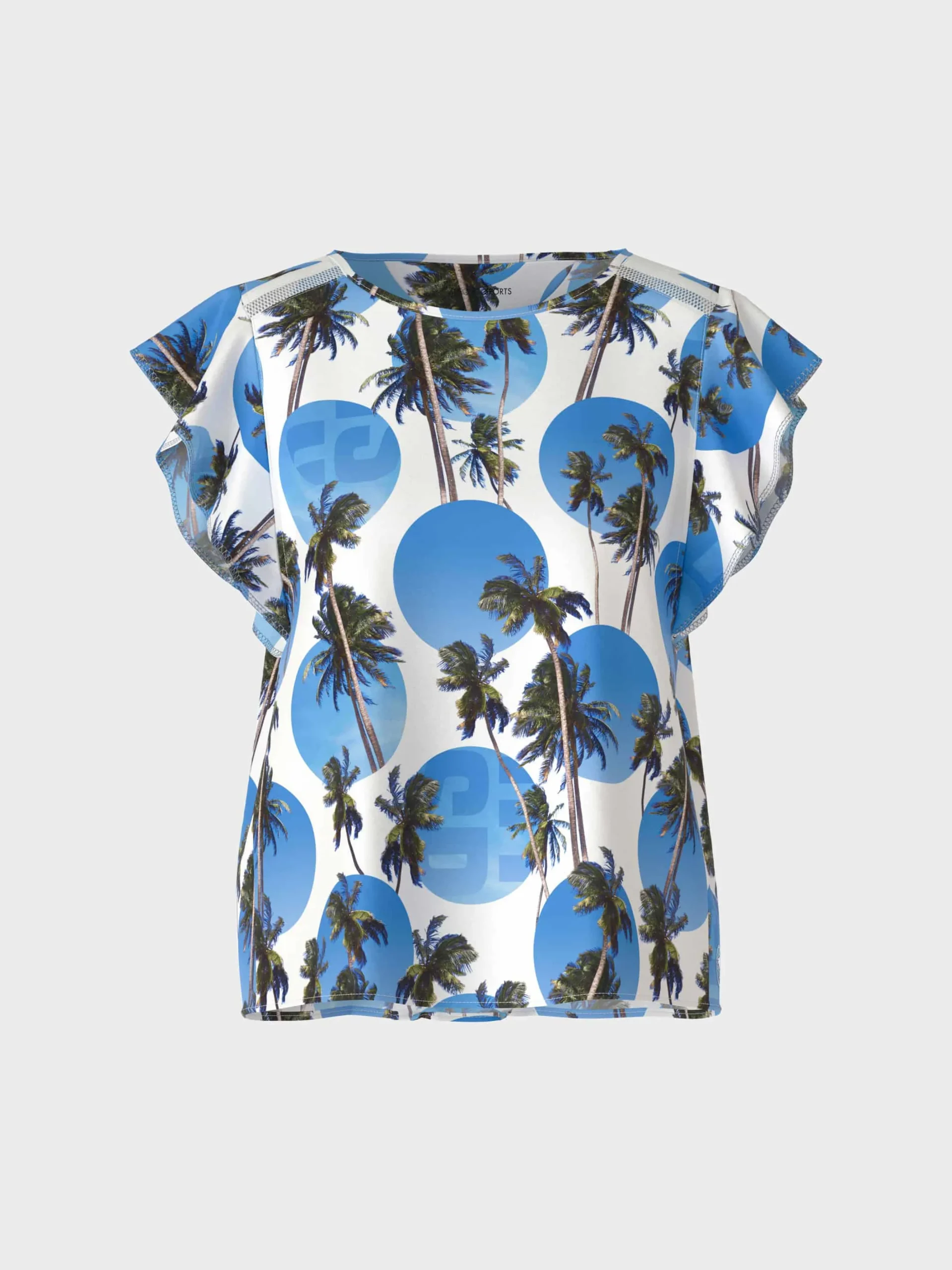 Marc Cain Blusen & Tuniken-SCHLUPFBLUSE IM PALMEN-PUNKTE-PRINT bright azure