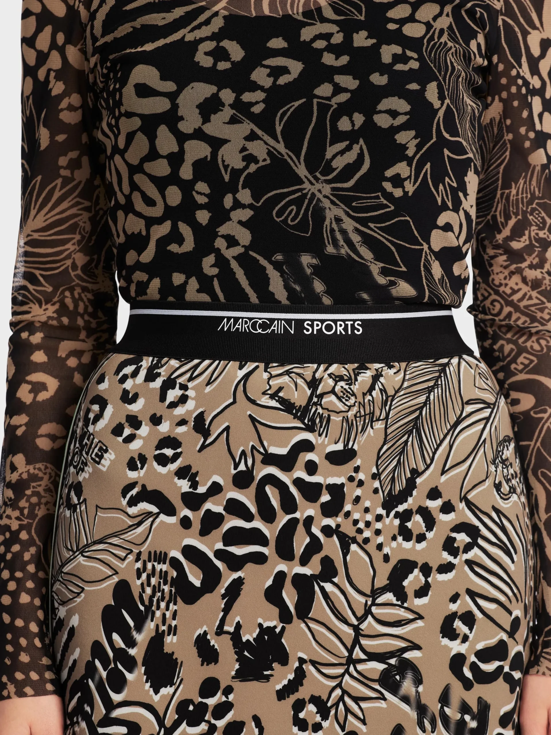 Marc Cain Röcke-SCHMALER ROCK MIT ALLOVERPRINT bright camel