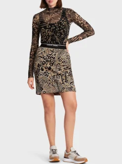 Marc Cain Röcke-SCHMALER ROCK MIT ALLOVERPRINT bright camel
