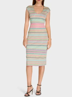 Marc Cain Kleider|Strick-SCHMALES STRICKKLEID KNITTED IN GERMANY light apple green
