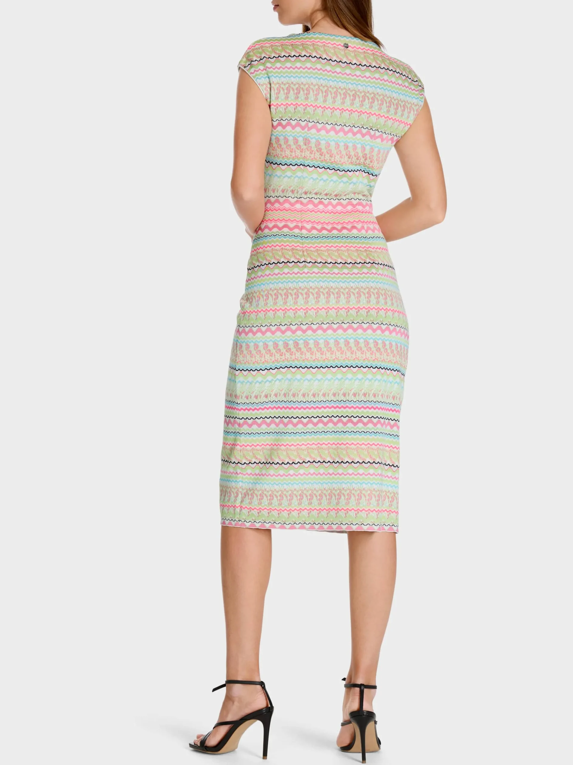 Marc Cain Kleider|Strick-SCHMALES STRICKKLEID KNITTED IN GERMANY light apple green