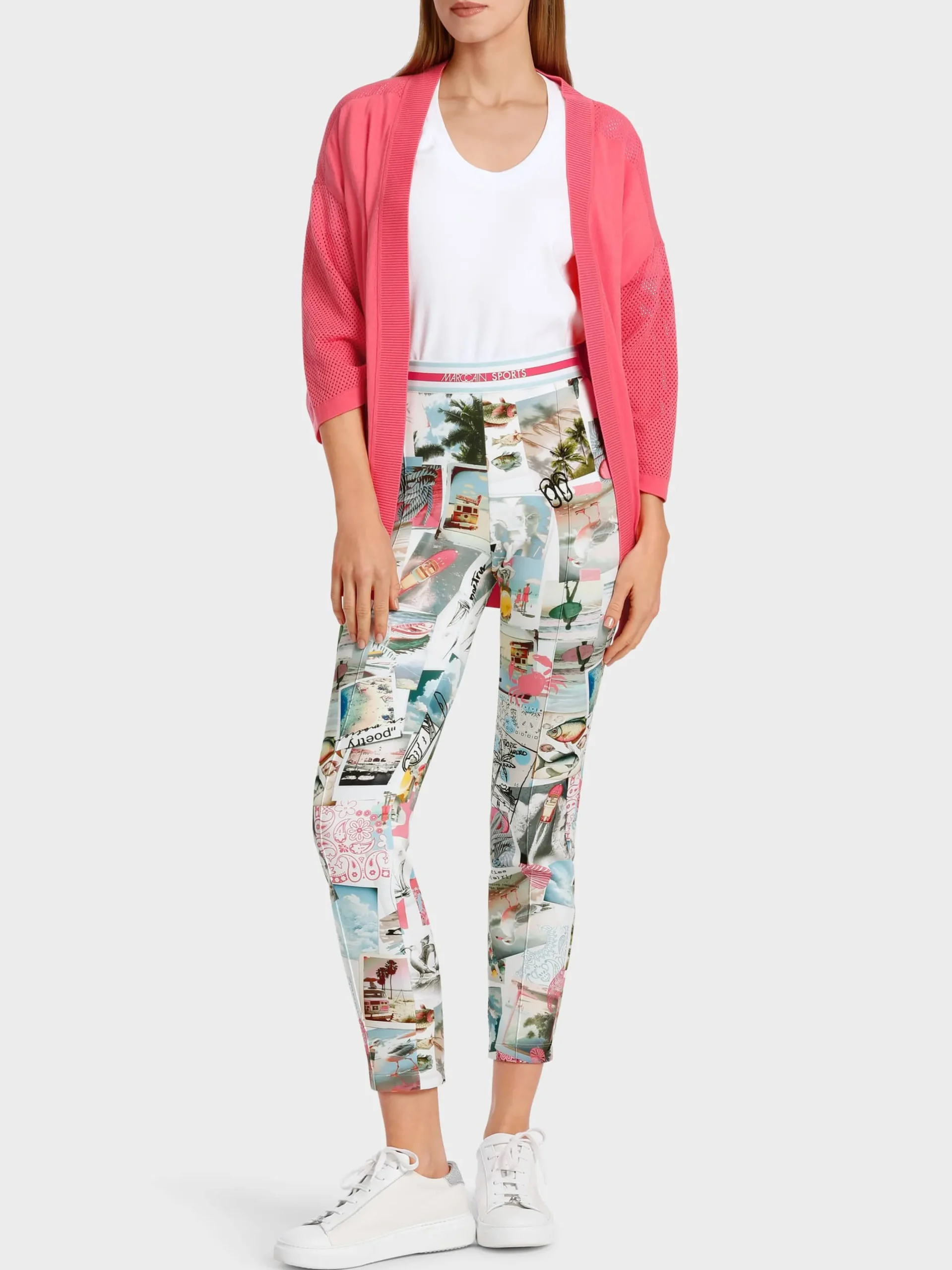 Marc Cain Hosen|Hosenanzüge-SCUBA MODELL SOFIA MIT POSTKARTENPRINT light neon red