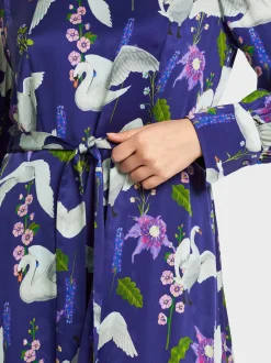 Marc Cain Kleider-SEIDENKLEID MIT PRINT deep violet