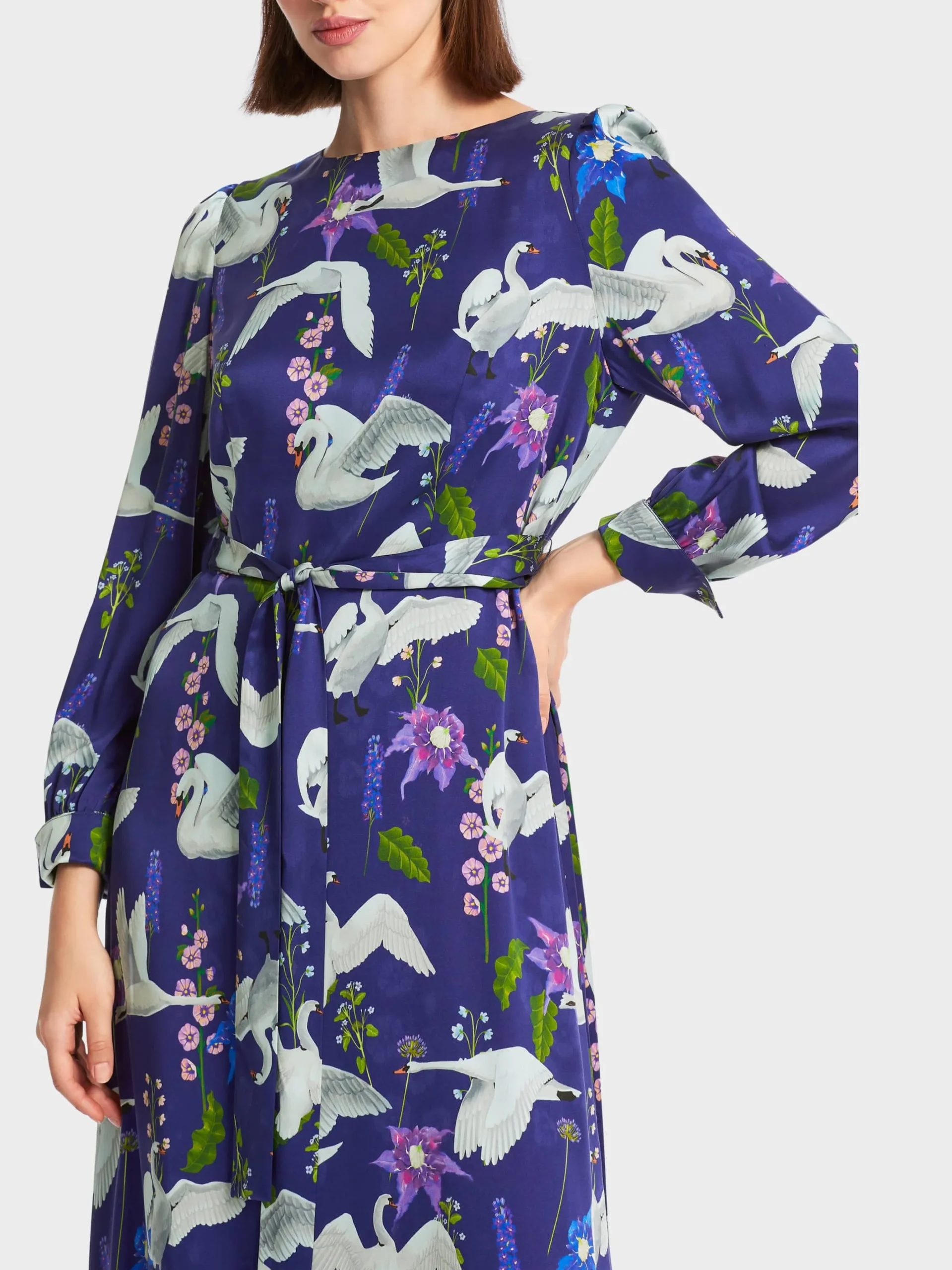 Marc Cain Kleider-SEIDENKLEID MIT PRINT deep violet