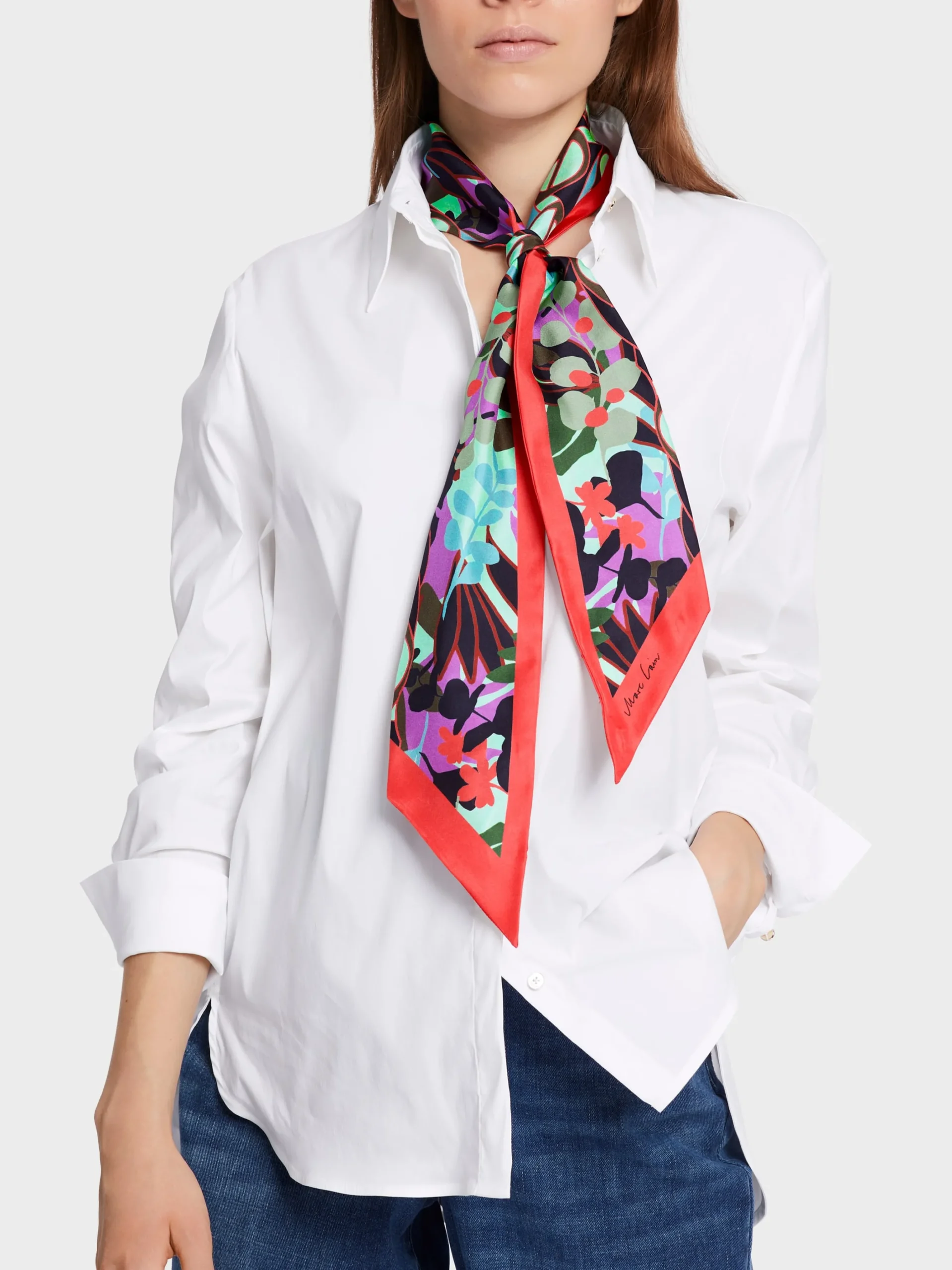 Marc Cain Accessoires-SEIDENSCHAL MIT PRINTDESSIN soft malachite
