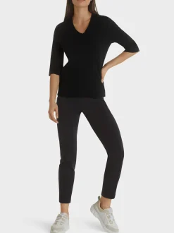Marc Cain Shirts & Tops-SHIRT AUS BAUMWOLL-RIPP-JERSEY black