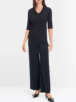 Marc Cain Shirts & Tops-SHIRT AUS BAUMWOLL-RIPP-JERSEY midnight blue