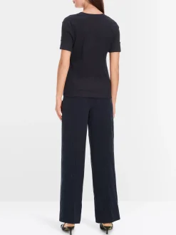 Marc Cain Shirts & Tops-SHIRT AUS BAUMWOLL-RIPP-JERSEY midnight blue