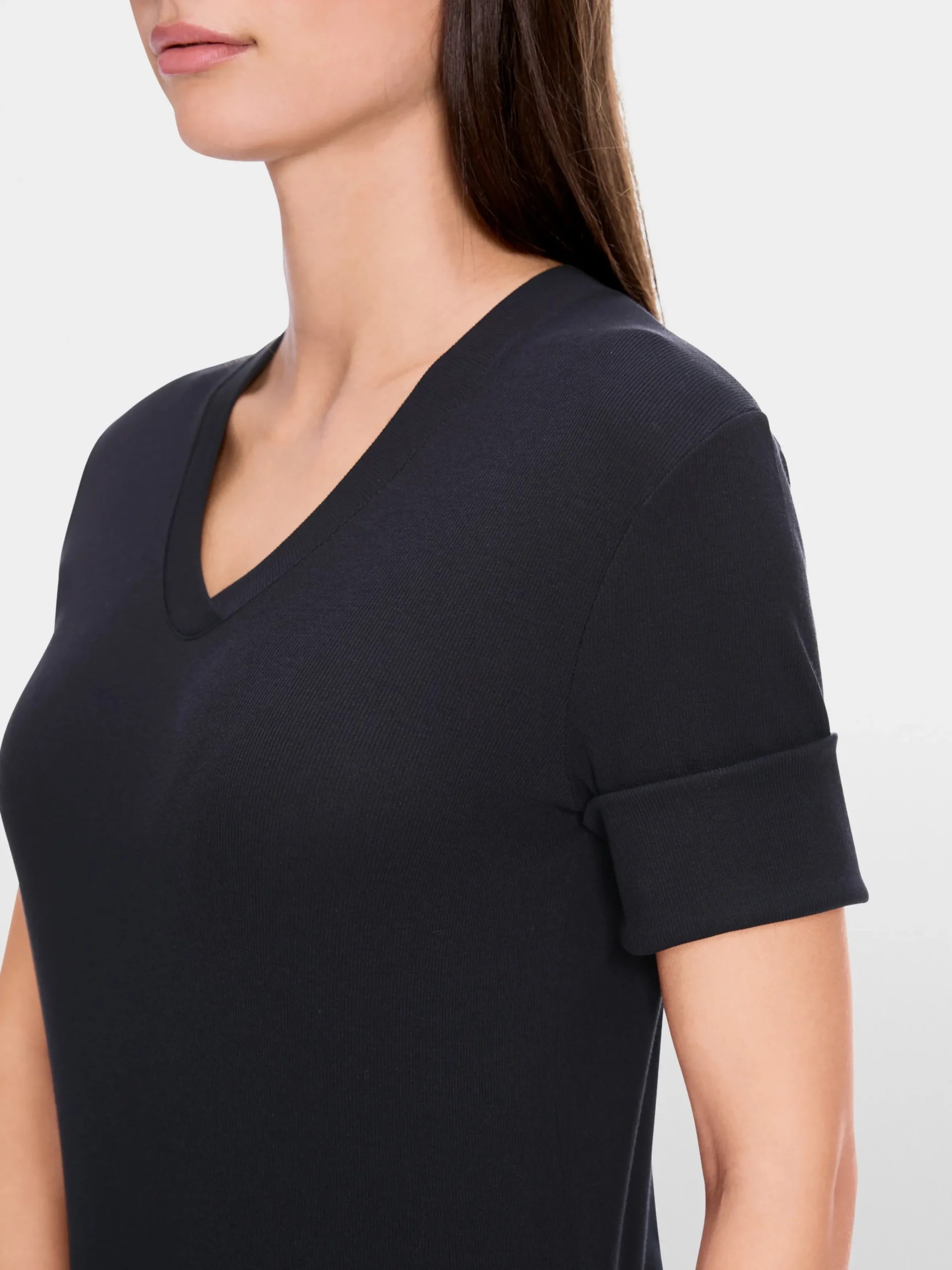 Marc Cain Shirts & Tops-SHIRT AUS BAUMWOLL-RIPP-JERSEY midnight blue