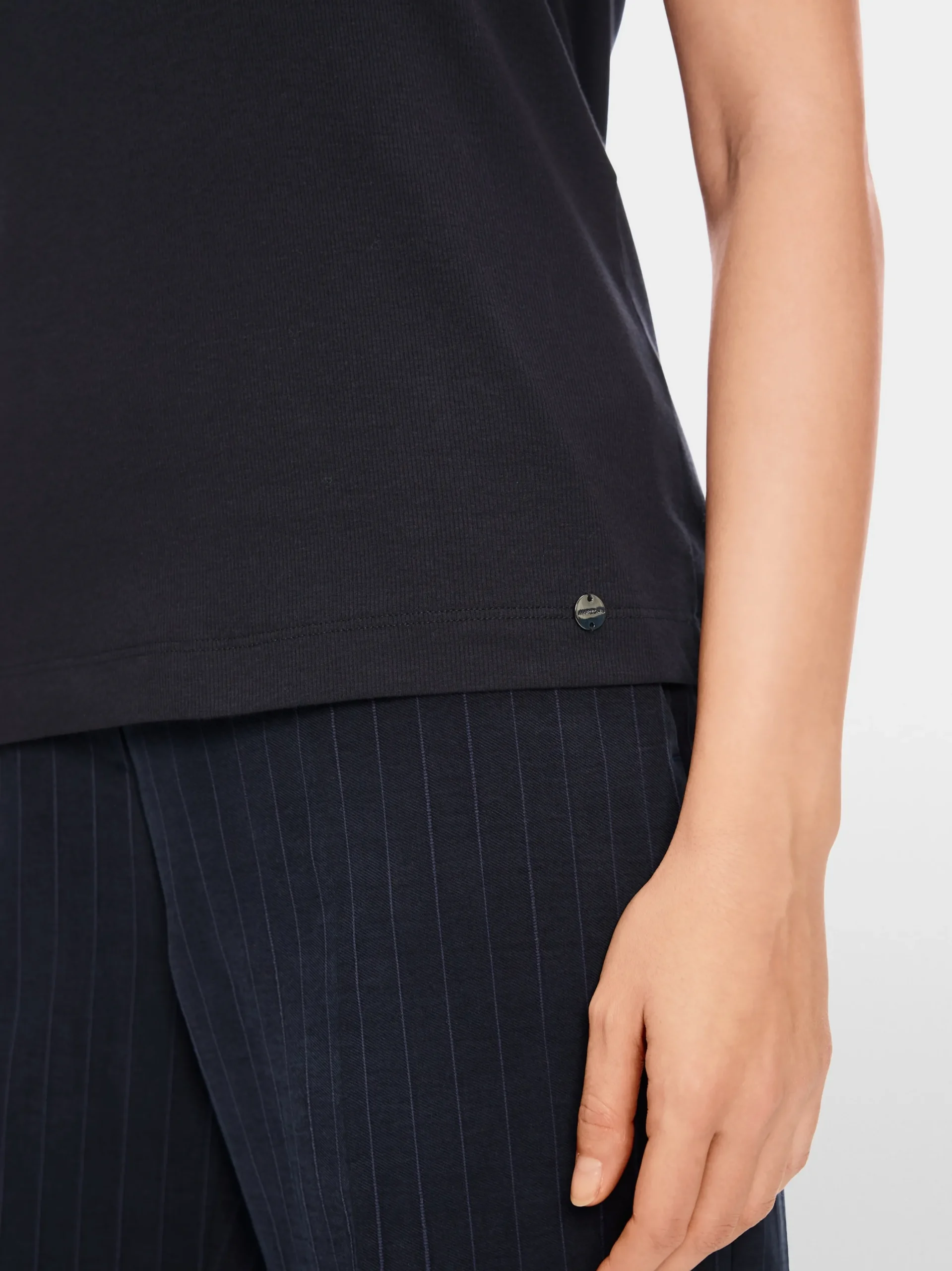 Marc Cain Shirts & Tops-SHIRT AUS BAUMWOLL-RIPP-JERSEY midnight blue