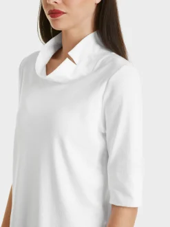 Marc Cain Shirts & Tops-SHIRT MIT BESONDERER KRAGENLÖSUNG white