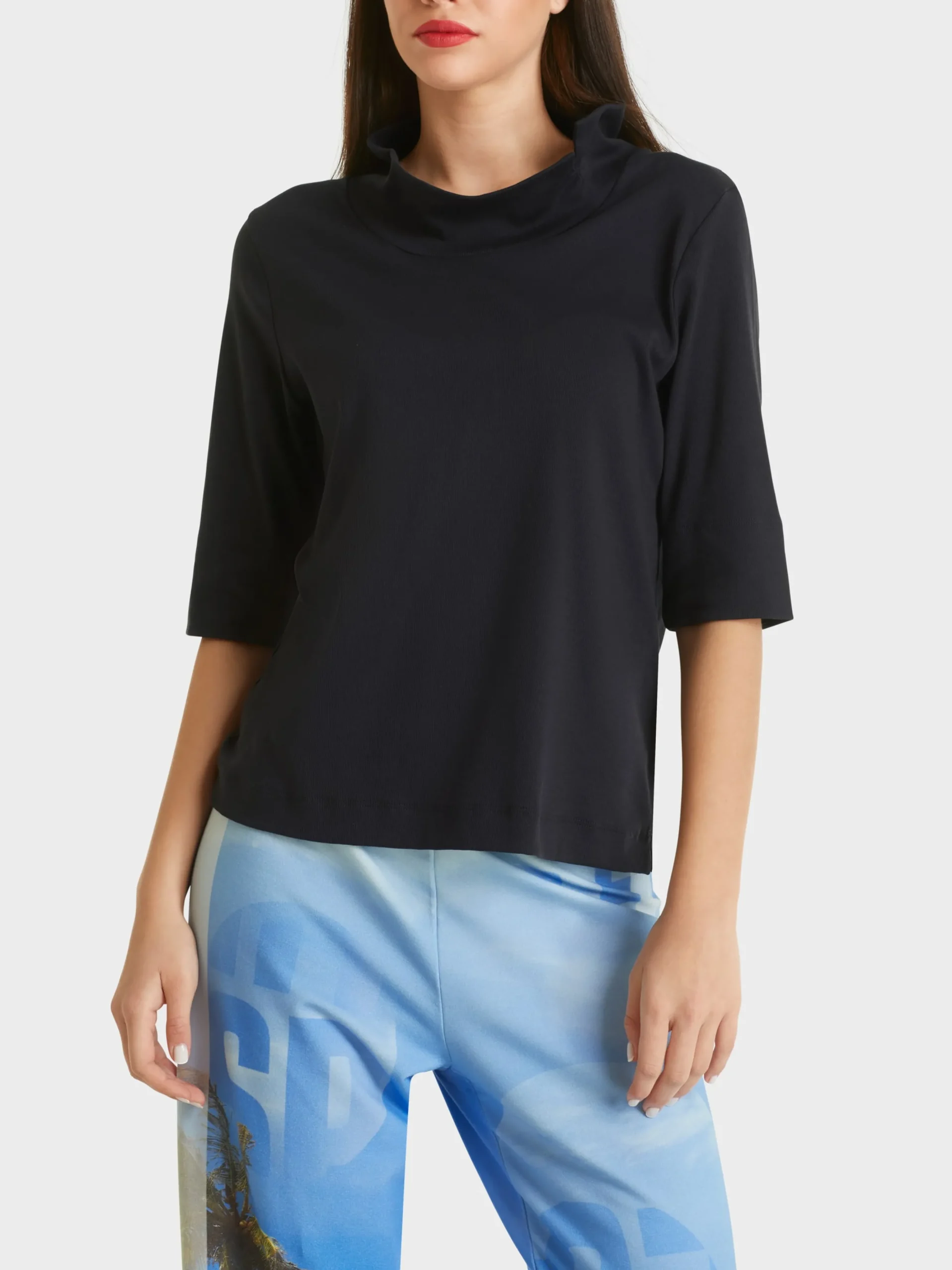 Marc Cain Shirts & Tops-SHIRT MIT BESONDERER KRAGENLÖSUNG midnight blue
