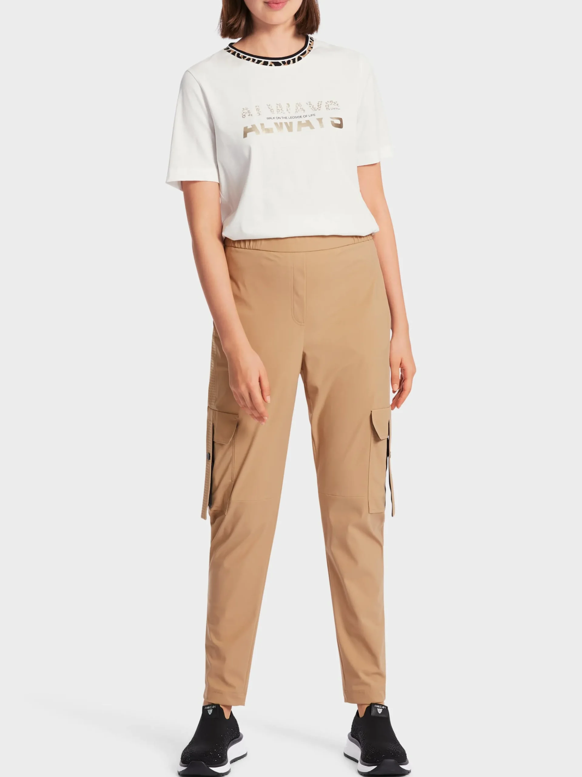 Marc Cain Shirts & Tops-SLOGAN-T-SHIRT "RETHINK TOGETHER" off-white
