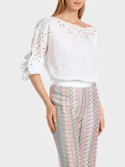 Marc Cain Blusen & Tuniken-SPITZENBLUSE IN A-SHAPE white