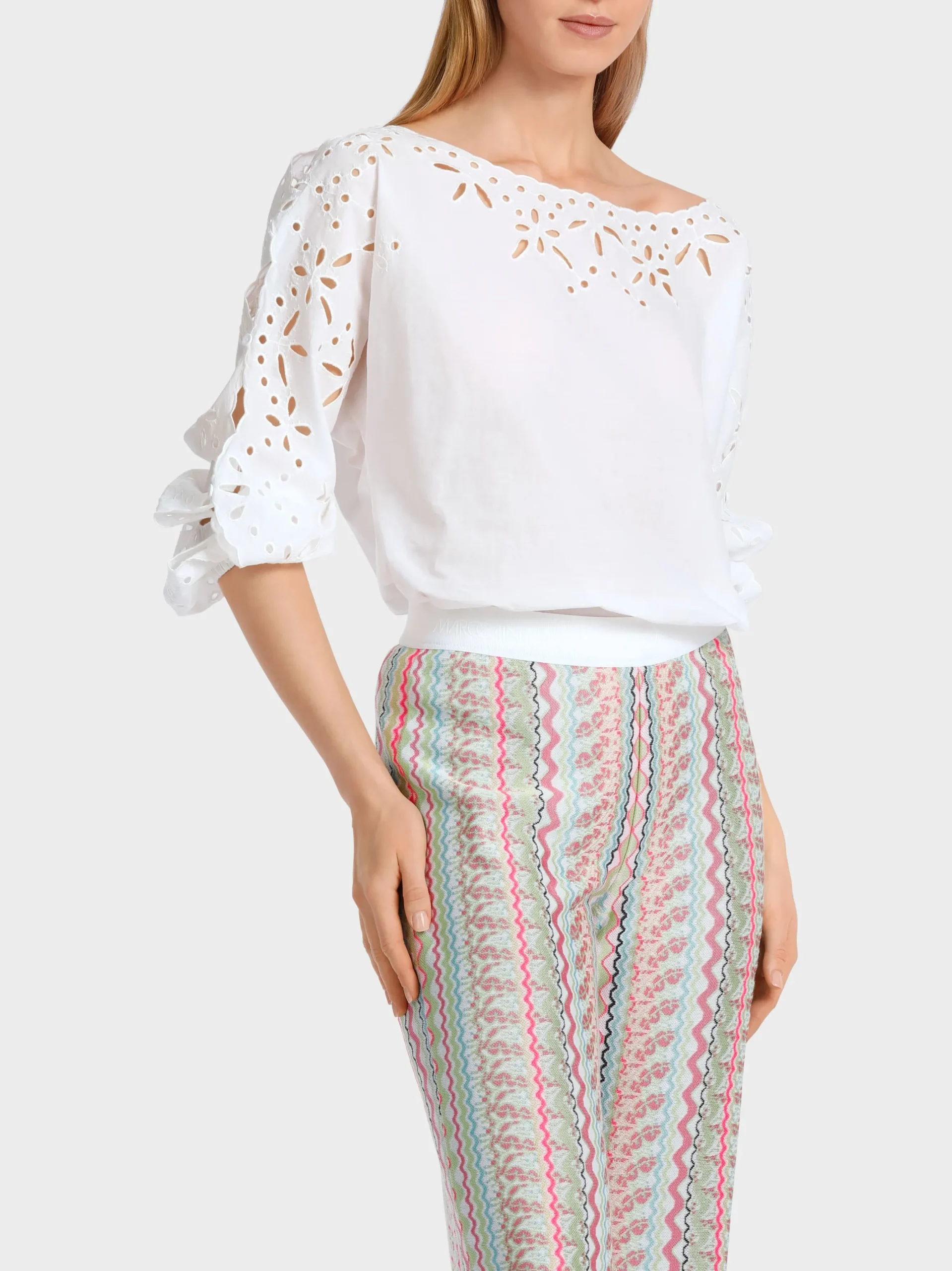 Marc Cain Blusen & Tuniken-SPITZENBLUSE IN A-SHAPE white