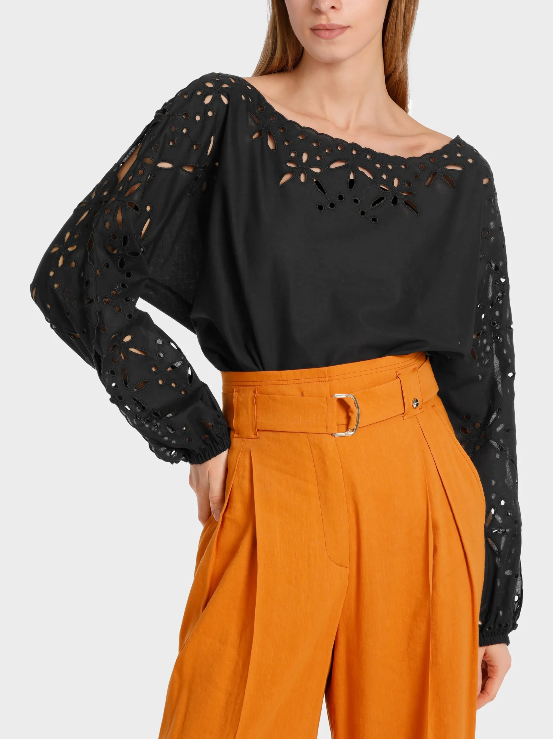 Marc Cain Blusen & Tuniken-SPITZENBLUSE IN A-SHAPE black