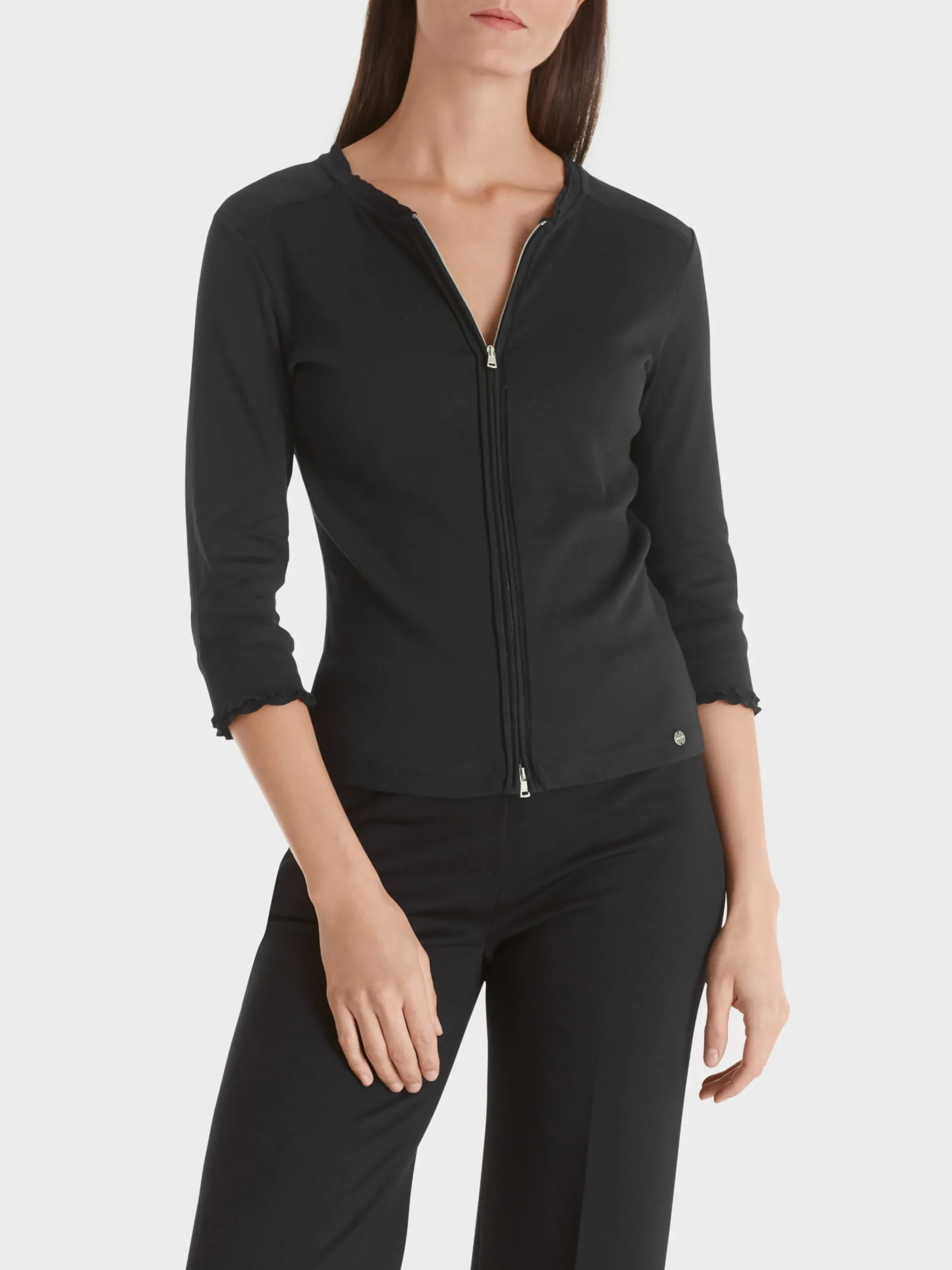 Marc Cain Jacken-SPORTIVE JACKE MIT RÜSCHENDETAIL black