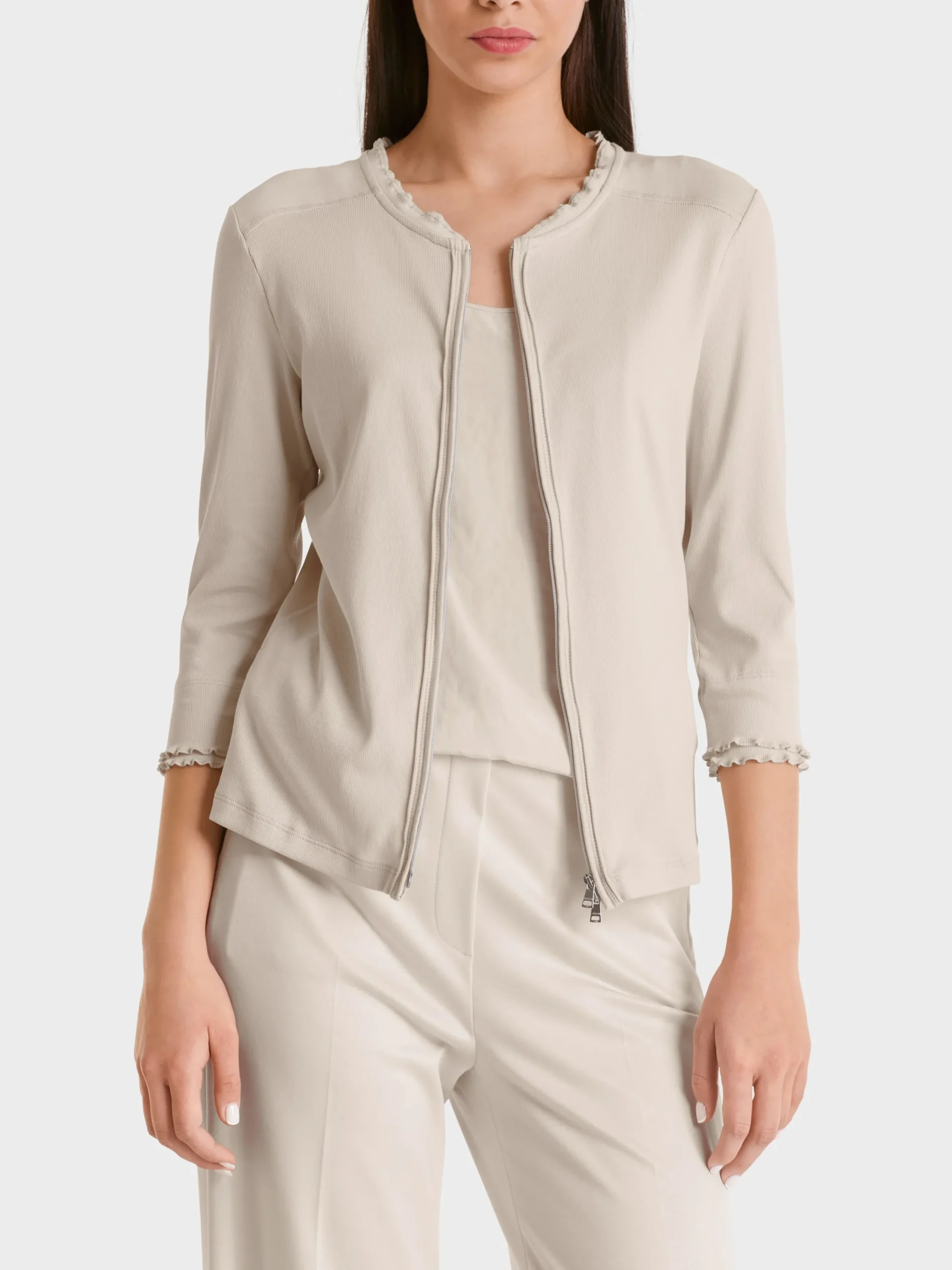 Marc Cain Jacken-SPORTIVE JACKE MIT RÜSCHENDETAIL smoke