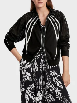 Marc Cain Jacken-SPORTIVE ZIPPJACKE MIT NETZDETAILS black and white